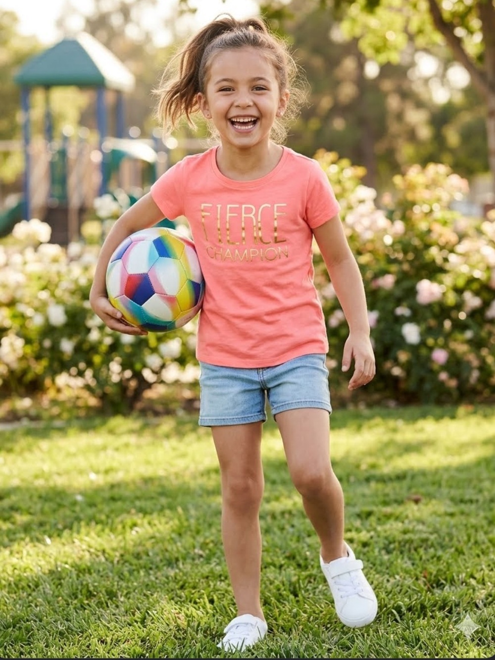 Cat & Jack Kids Pink T-Shirt with Gold Print